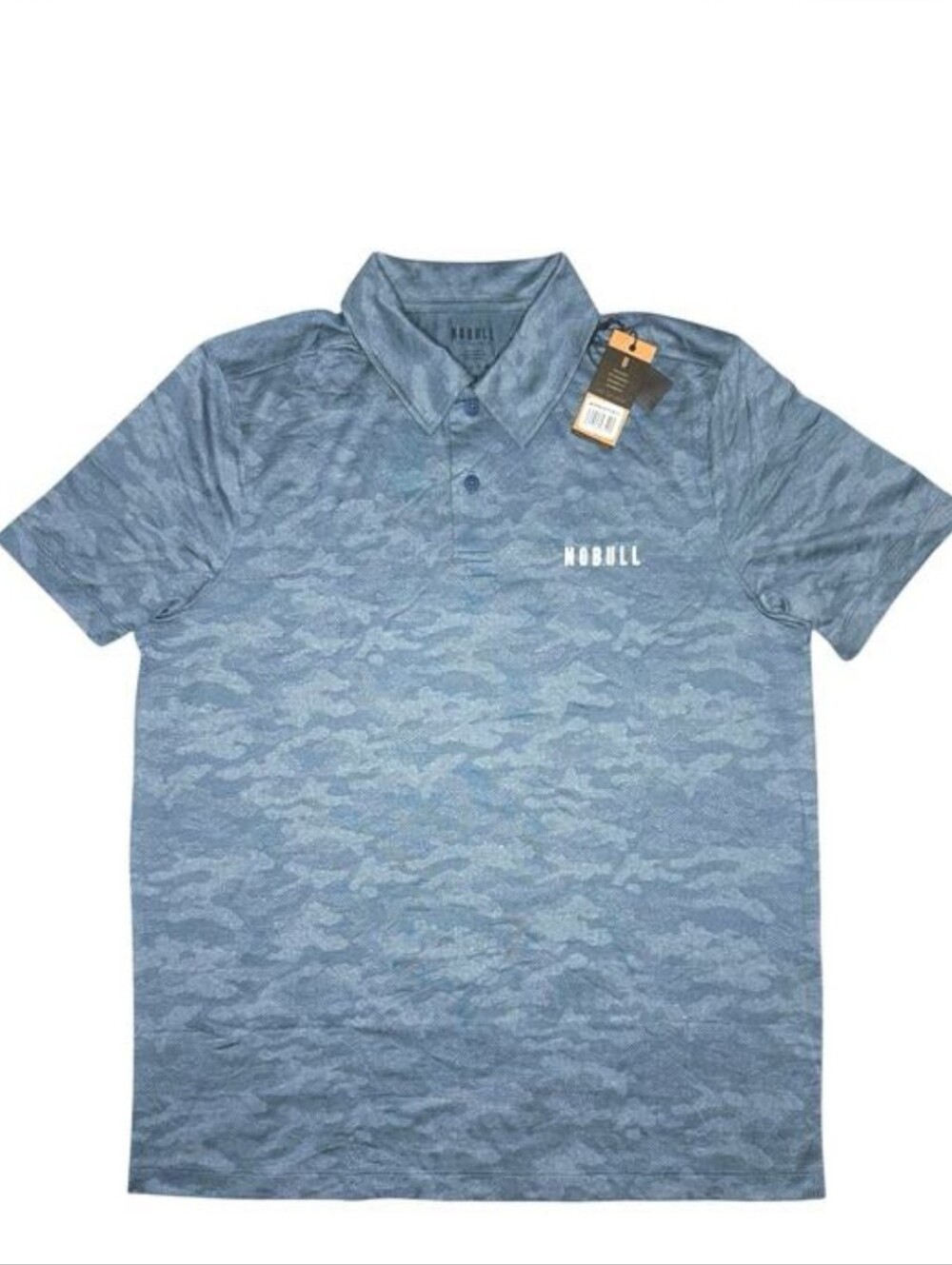 NOBULL Men's Blue Camo Performance Polo